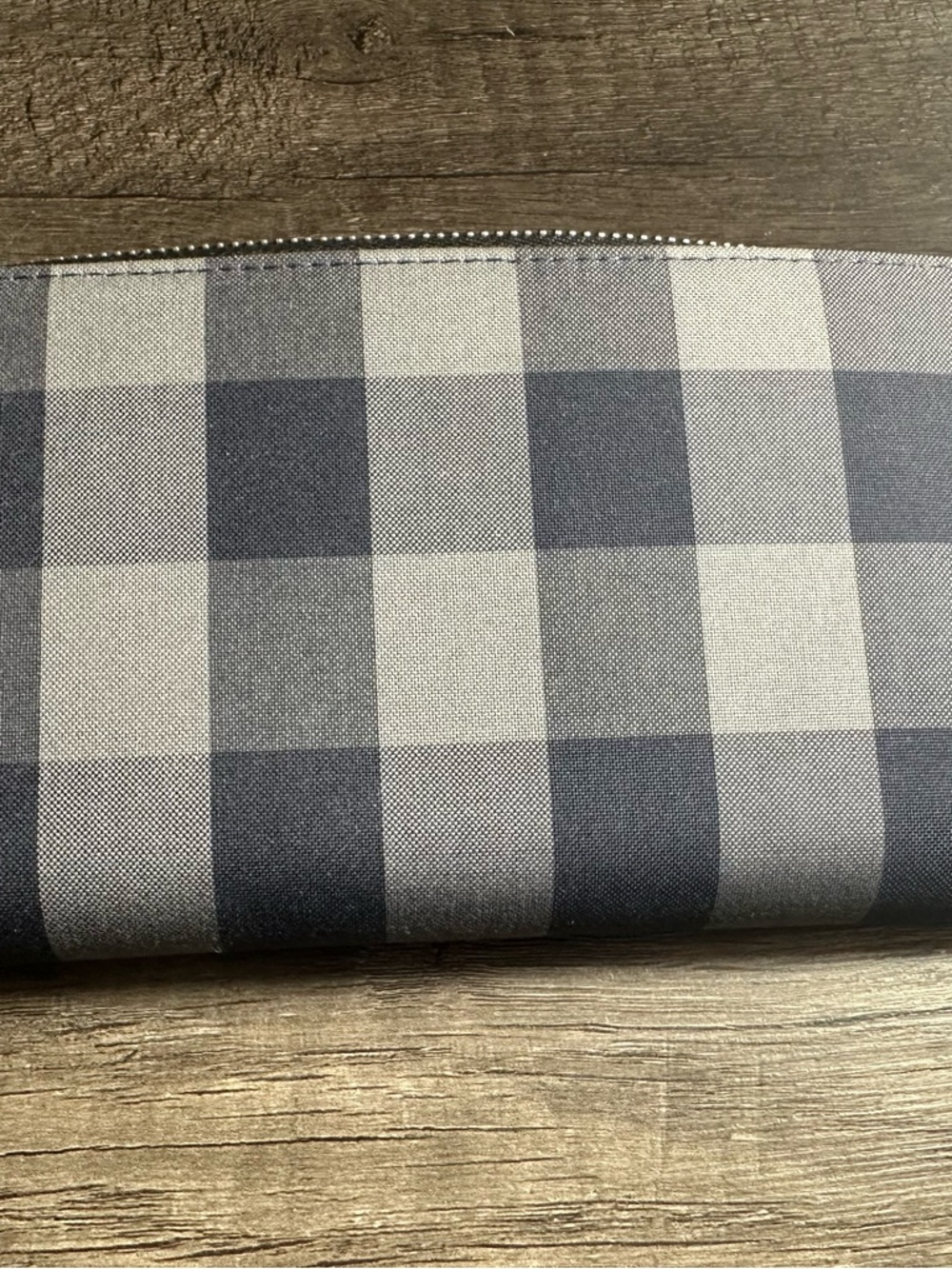 Burberry Zip-Around Wallet in Black with Red and Gray Stripe - Picture 10 of 13